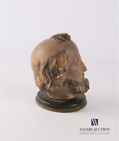 null Saint John the Baptist's head in polychrome terracotta fixed on a
19th century...