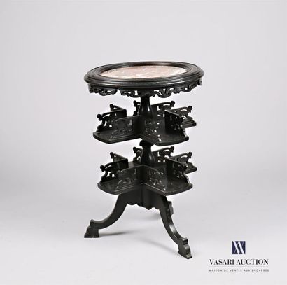 null INDOCHINE
A wooden pedestal table made of moulded and carved iron wood, the...