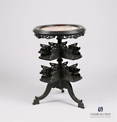 null INDOCHINE
A wooden pedestal table made of moulded and carved iron wood, the...