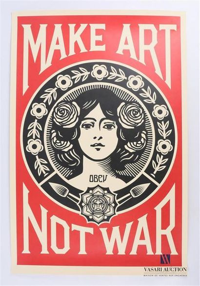 null FAIREY Shepard (né en 1970)
Make Art Not War
Impression offset sur papier 
Signée...
