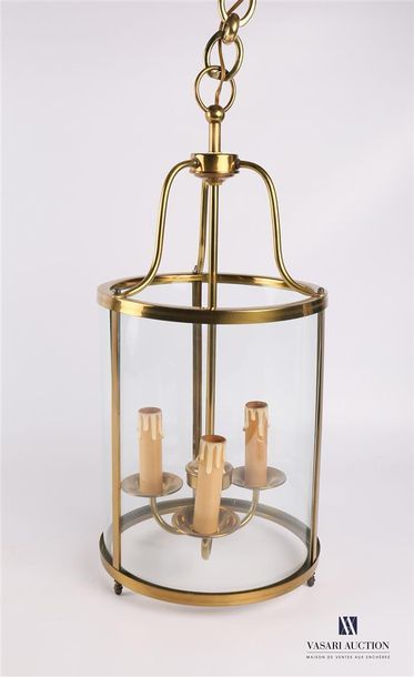 null Round shaped lantern with three brass light arms.
20th century
High. Diameter:...