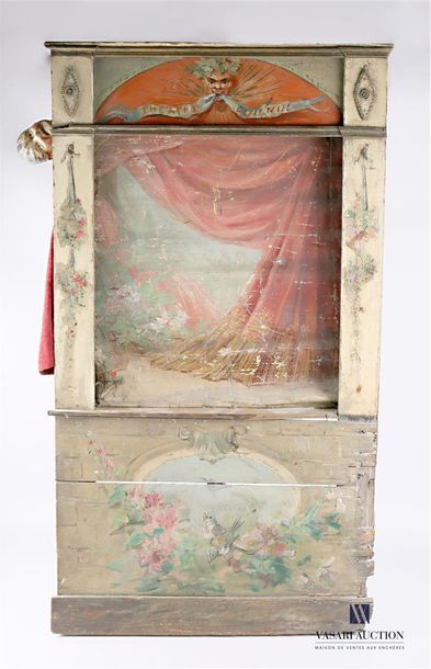 null THEATRE GUIGNOL
Portable theatre in painted wood, fabric and canvas with a puppet...