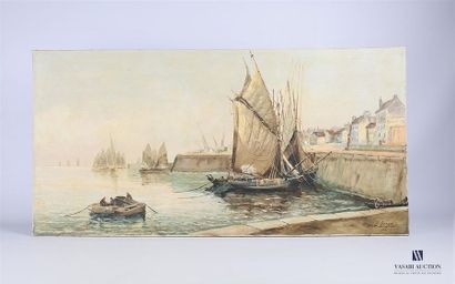 null G. Luigi (20th century)
Le port de Concarneau
Oil on canvas
Signed bottom right
60...