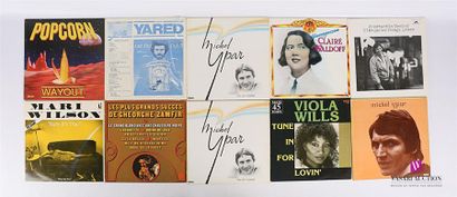 null Lot de dix vinyles :
- Popcorn Wayout - 1 disque 45T sous pochette cartonnée...