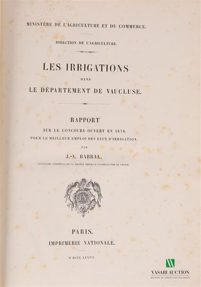 null BARRAL J.-A - Les irrigations dans le département de Vaucluse; report on the...