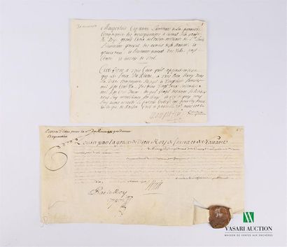 null Louis XIV (1638-1715), King of France.

State letter, signed Louis, for the...