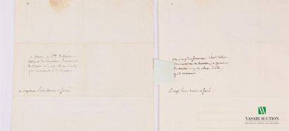 null Louis XVI (1754-1793), King of France.

Set of two pieces signed "Louis" (secretary),...