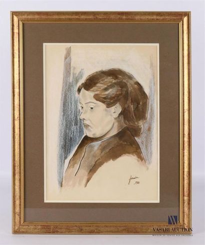 null FORAIN Jean-Louis (1852-1931)
Portrait of a woman 
Watercolour on paper
Signed...