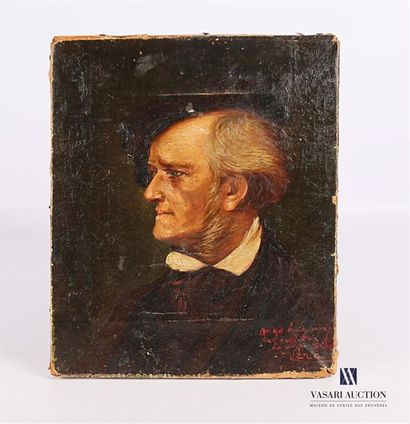 null VERA (XIXème siècle)
Portrait de Richard Wagner 
Huile sur toile 
Signée et...