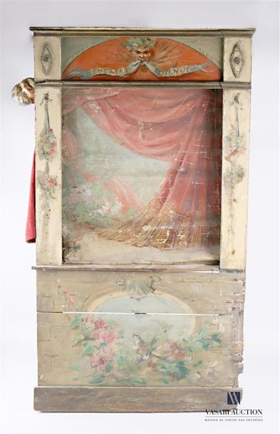null THEATRE GUIGNOL
Portable theatre in painted wood, fabric and canvas with a puppet...