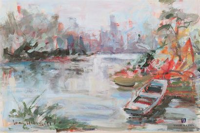 null LASBOUYGUES Louis (b. 1943) View
of the quays - View of the marshes from the...