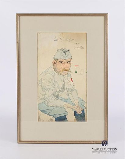 null LEAD POISONING-FYHE?
Aesculapius of War
Watercolour on paper 
Signed, titled...