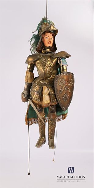 null Sicilian puppet representing a knight in armour with a feathered 
helmet (wears)
Top....