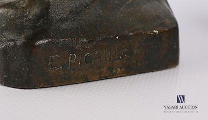 null PICAULT Emile-Louis (1833-1915) d'après 
Le Penseur 
Bronze à patine brune 
Signé...