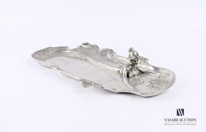 null Pewter pocket opener with relief decoration of a swimming nymph and flowers...