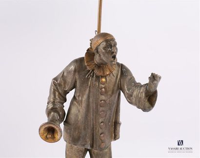 null Bronze liquor cabaret and regulator, it has two compartments framing a Pierrot...