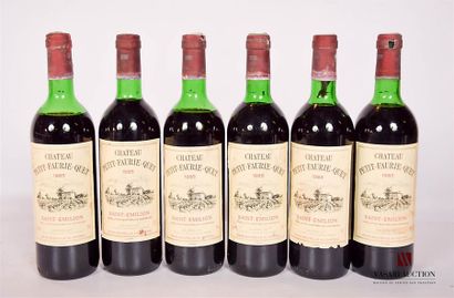null 6 bouteilles	Château PETIT-FAURIE-QUET	St Emilion	1985

	Et. un peu tachées...