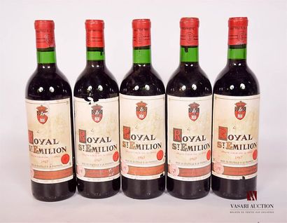 null 5 bouteilles	ROYAL ST EMILION	St Emilion	1967

	Et. fanées, tachées et usées...
