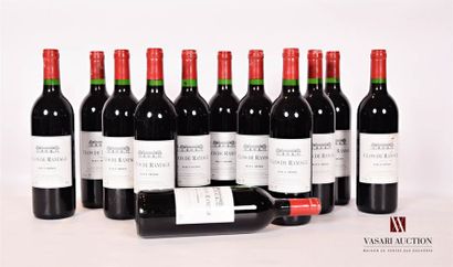 null 12 bottlesCLOS DE RAMAGEHaut Médoc1992

	And: 10 spotless, 1 slightly stained,...