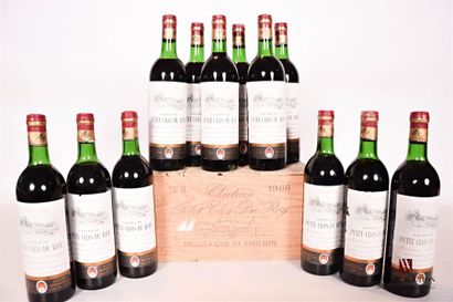 null 12 bouteilles	Château PETIT CLOS DU ROY	Montagne St Emilion	1986

	Et. à peine...