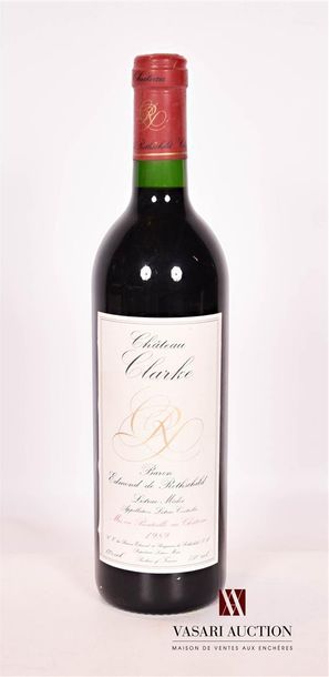 null 1 bouteille	Château CLARKE 	Listrac Médoc	1989

	Et. légèrement tachée. N :...