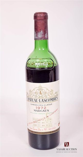 null 1 bouteille	Château LASCOMBES	Margaux GCC	1972

	Et. un peu tachée. N : bas...