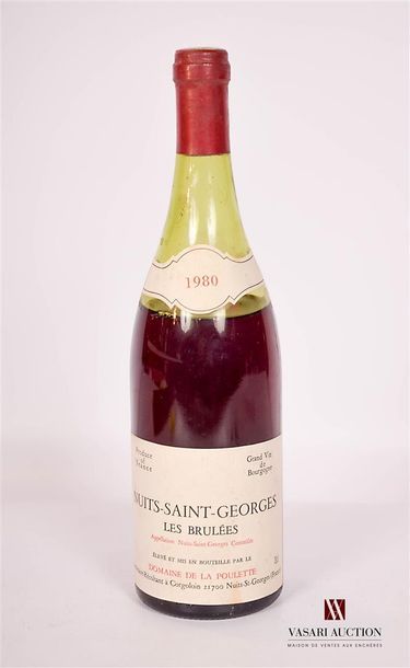 null 1 bouteille	NUITS ST GEORGES "Les Brulées mise Dom. De La Poulette		1980

	Et....