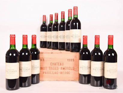 null 12 bouteilles	Château HAUT BAGES AVEROUS	Pauillac CB	1985

	Et. excellentes....