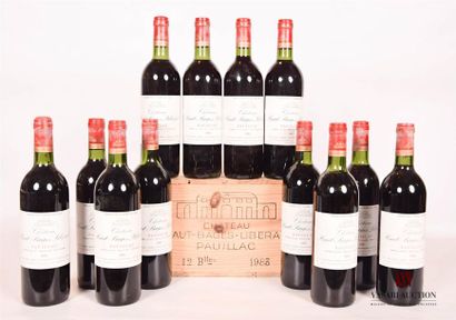 null 12 bottlesChâteau HAUT BAGES LIBÉRALPauillac GCC1983

	And. very slightly stained....