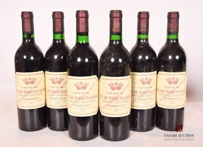 null 6 bouteilles	Château BEL AIR MARQUIS D'ALIGRE	Margaux	1988

	Et. tachées. N...