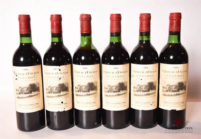 null 6 bouteilles	Château L'ENCLOS	Pomerol	1983

	Et. tachées (3 avec des accrocs)....