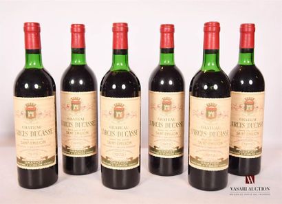 null 6 bouteilles	Château LARCIS DUCASSE	St Emilion GCC	1973

	Et. légèrement tachées....