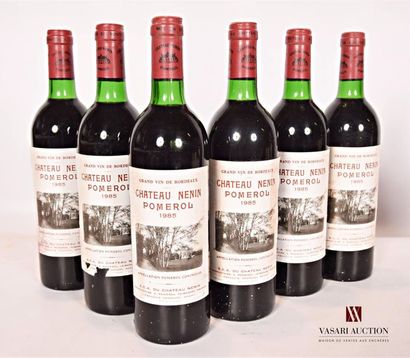 null 6 bottlesChâteau NÉNINPomerol1985

	And: 5 slightly stained (1 tear), 1 stained....
