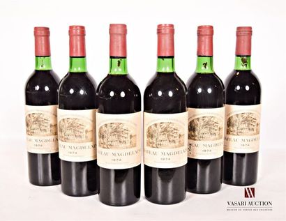 null 6 bouteilles	Château MAGDELAINE	St Emilion 1er GCC	1974

	Et. un peu tachées...