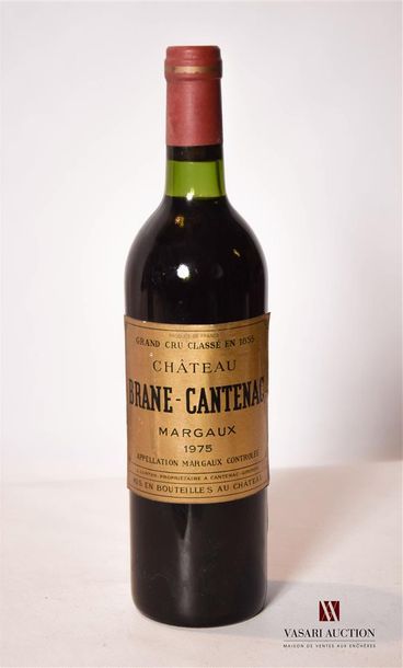 null 1 bouteille	Château BRANE CANTENAC	Margaux GCC	1975

	Et. bonne. N : bas go...