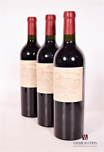 null 3 bouteilles	Château LA COUSPAUDE	St Emilion GC	2000

	Et.: 2 excellentes, 1...