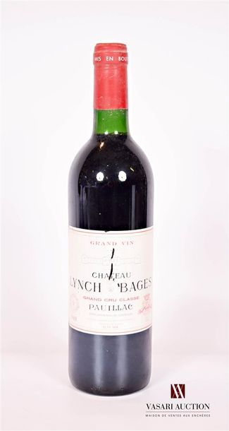 null 1 bouteille	Château LYNCH BAGES	Pauillac GCC	1988

	Et. un peu tachée (1 déchirure,...