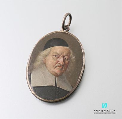 null Pendant in silver 925 thousandths decorated with a beautiful painted portrait...