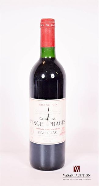 null 1 bouteille	Château LYNCH BAGES	Pauillac GCC	1988
	Et. un peu tachée (1 déchirure,...
