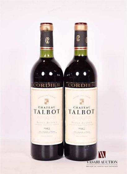 null 2 bouteilles	Château TALBOT	St Julien GCC	1983
	Et. un peu tachées. N : 1 bas...