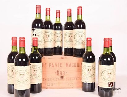 null 11 bouteilles	Château PAVIE MACQUIN	St Emilion 1er GCC	1983
	Et. plus ou moins...