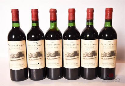null 6 bouteilles	Château L'ENCLOS	Pomerol	1983
	Et. tachées (3 avec des accrocs)....