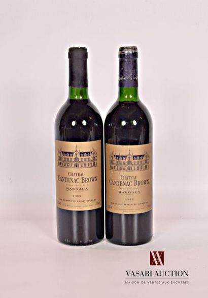 null 2 bouteilles	Château CANTENAC BROWN	Margaux GCC	1988
	Et.: 1 impeccable, 1 peu...