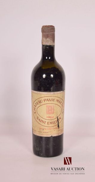 null 1 bouteille	Château PAVIE MACQUIN	St Emilion GCC	1962
	Mise négoce. Et. fanée,...