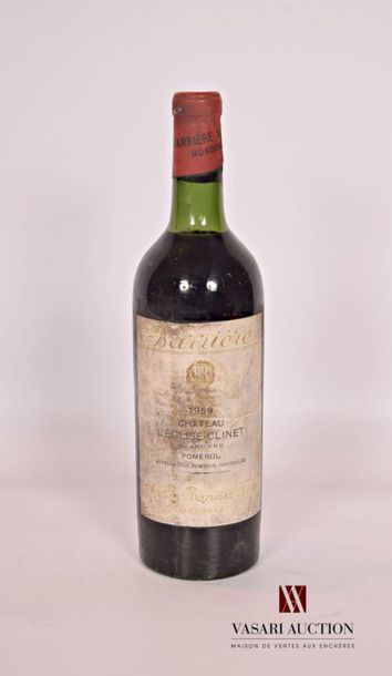 null 1 bouteille	Château L'ÉGLISE CLINET	Pomerol	1959
	Mise négoce. Et. fanée et...
