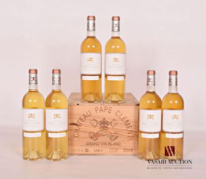 null 6 bouteilles	Château PAPE CLÉMENT	Graves blanc	2008
	Et. excellentes. N : 5...