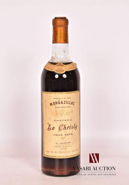 null 1 bouteille	MONBAZILLAC Château Le Chrisly "Vieux Ceps"		1945
	Et. fanée et...