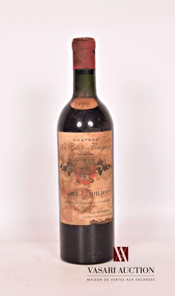 null 1 bouteille	Château LA POINTE BOUQUEY	St Emilion GC	1961
	Et. très tachée. N...
