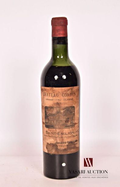 null 1 bouteille	Château CORBIN	St Emilion GCC	1955
	Et. très tachée mais lisible....