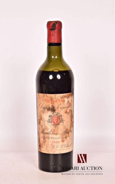 null 1 bouteille	Château POUJEAUX	Moulis	1950
	Et. tachée mais isible. N : mi ép...